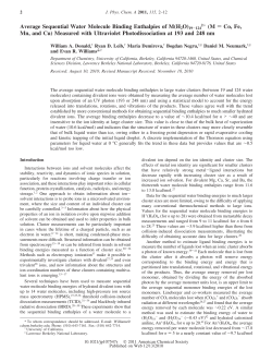 Average Sequential Water Molecule Binding Enthalpies of M(H2O