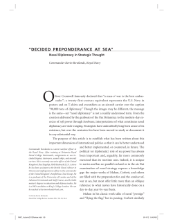 "Decided Preponderance at Sea": Naval Diplomacy in Strategic