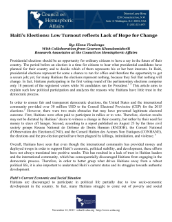 Haiti`s Elections: Low Turnout reflects Lack of Hope for