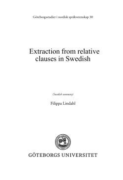 Extraction from relative clauses in Swedish