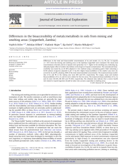 Differences in the bioaccessibility of metals/metalloids in soils from