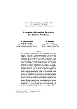 Postmodern Orientalized Terrorism: Don DeLillo`s The Names Abstract