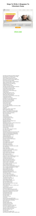 Steps To Write A Response To Literature Essay