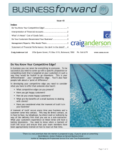 Do You Know Your Competitive Edge?