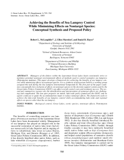 Achieving the Benefits of Sea Lamprey Control While Minimizing