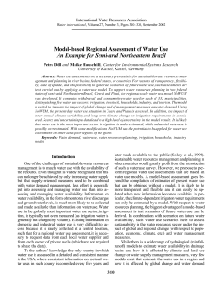 Model-based Regional Assessment of Water Use An Example for