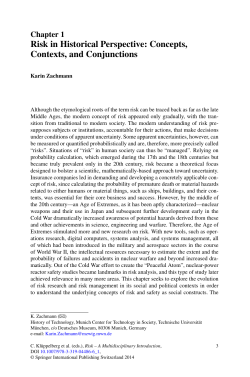 Risk in Historical Perspective: Concepts, Contexts, and Conjunctions