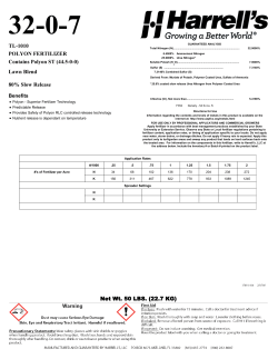 POLYON FERTILIZER Contains Polyon ST (44.5-0-0) TL