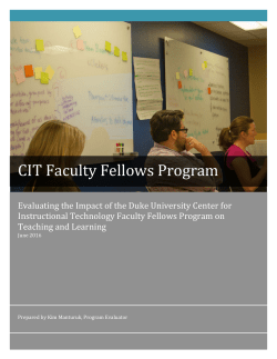 CIT Faculty Fellows Program - Duke CIT