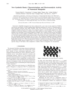 New Synthetic Route, Characterization, and Electrocatalytic Activity
