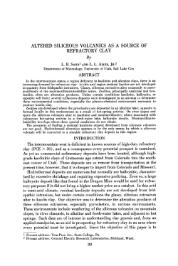 ALTERED SILICEOUS VOLCANICS AS A SOURCE OF