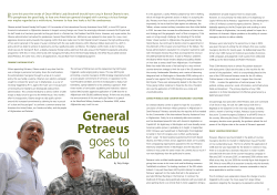 General Petraeus goes to Kabul