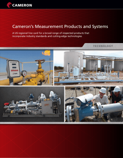 Cameron`s Measurement Products and Systems