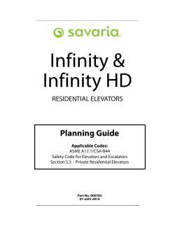 Infinity and Infinity HD Luxury Elevator Planning Guide