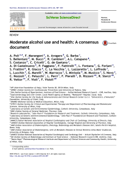 Moderate alcohol use and health: A consensus document