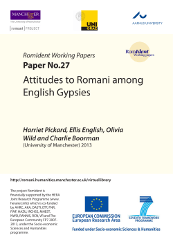Attitudes to Romani among English Gypsies - ROMANI Project
