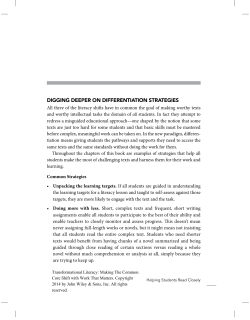 digging deeper on differentiation strategies