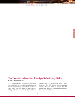 Tax Considerations for Foreign Subsidiary Sales - 12