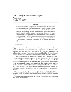 How to disagree about how to disagree - Philsci