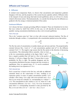 Diffusion and Transport