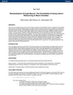 165-30: Standardization through Macros