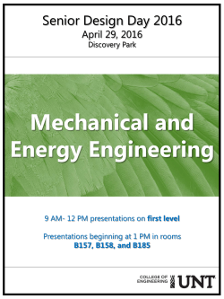 2016 MEE Design Projects - UNT College of Engineering