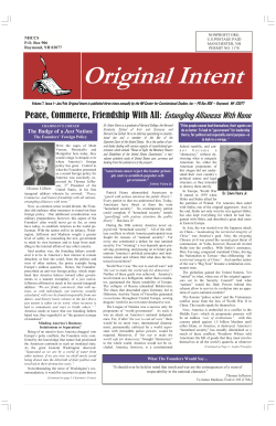 Peace, Commerce, Friendship With All: Entangling Alliances With