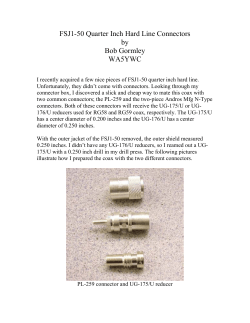 FSJ1-50 Quarter Inch Hard Line Connectors by Bob Gormley