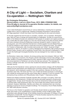 A City of Light &mdash; Socialism, Chartism and Co