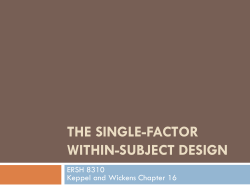 The Single-Factor Within-Subject Design