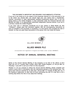 ALLIED MINDS PLC