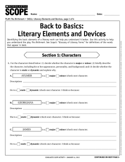 Back to Basics: literary Elements and Devices