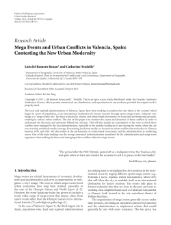 Mega Events and Urban Conflicts in Valencia, Spain: Contesting the