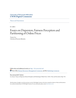 Essays on Dispersion, Fairness Perception and Partitioning of