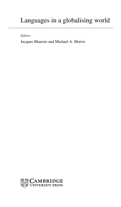 Languages in a globalising world