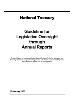 Guideline for Legislative Oversight through