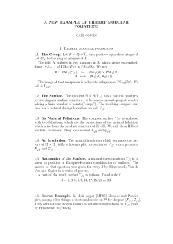 A NEW EXAMPLE OF HILBERT MODULAR FOLIATIONS 1. Hilbert