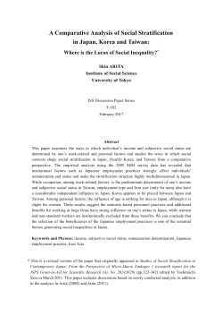 A Comparative Analysis of Social Stratification in Japan, Korea and