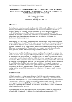 Development of Electrochemical Oxidation Using Diamond