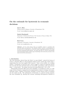 On the rationale for hysteresis in economic