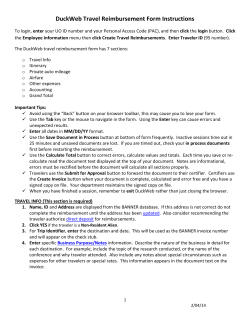 DuckWeb Travel Reimbursement Form Instructions