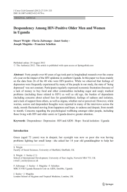 Despondency Among HIV-Positive Older Men and Women in Uganda