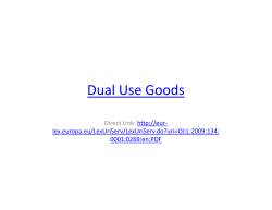 Dual Use Goods Dual Use Goods