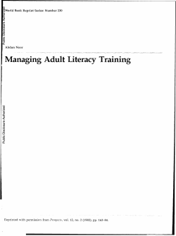 23 pages - World bank documents