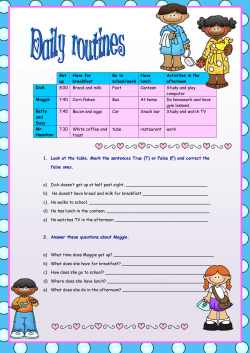 1. Look at the table. Mark the sentences True (T) or False (F) and