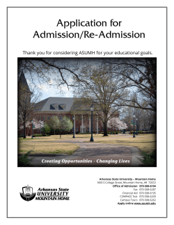 Application for Admission/Re-Admission