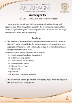 Pre-Conduction - Students` Gymkhana, IIT Kanpur