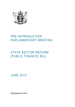 Pre-Introduction Parliamentary Briefing &ndash; State Sector Reform