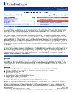 Epidural Injection - UnitedHealthcareOnline.com