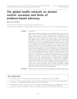 The global health network on alcohol control